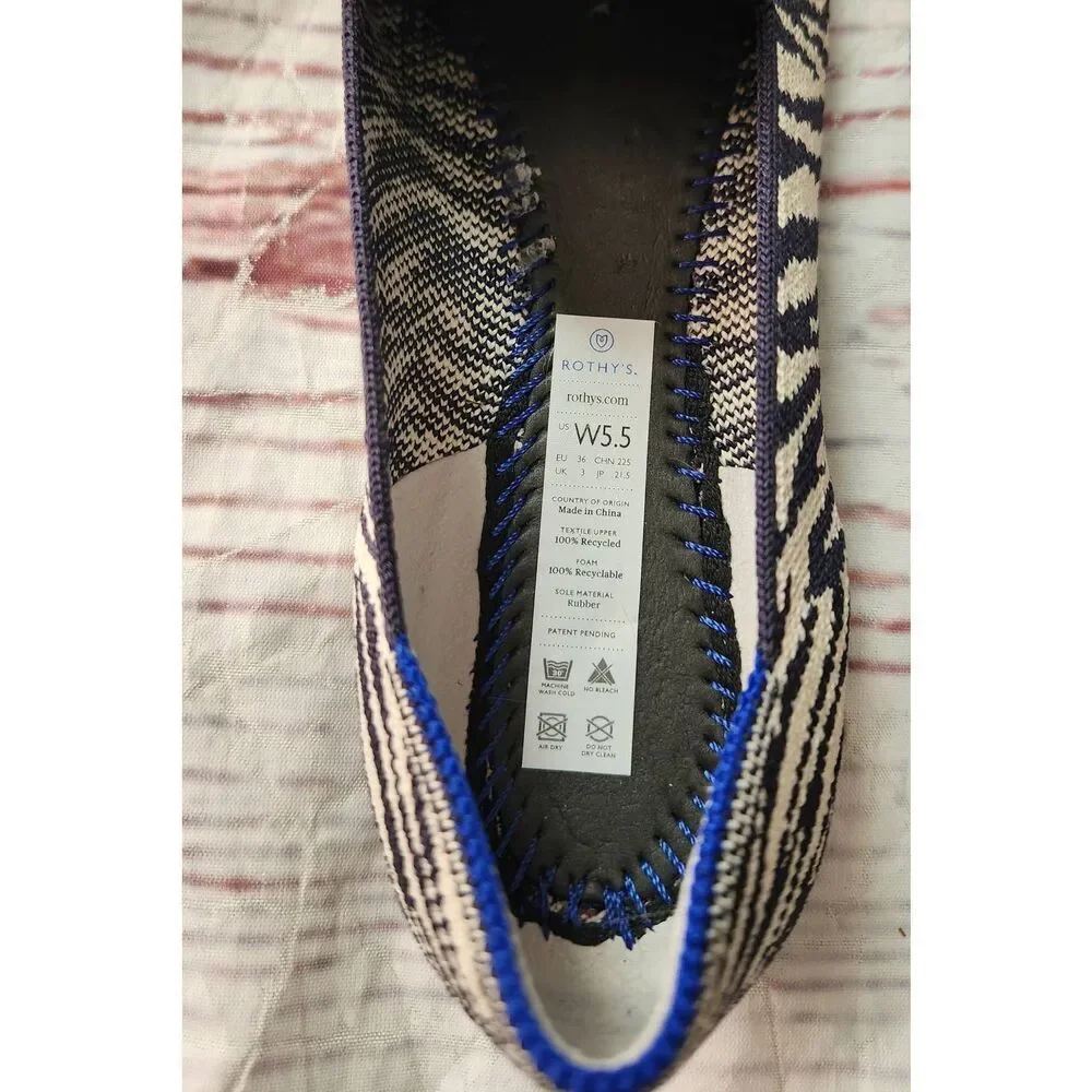 Rothy's Retired Flat Zebra Loafer‎ Size 5.5